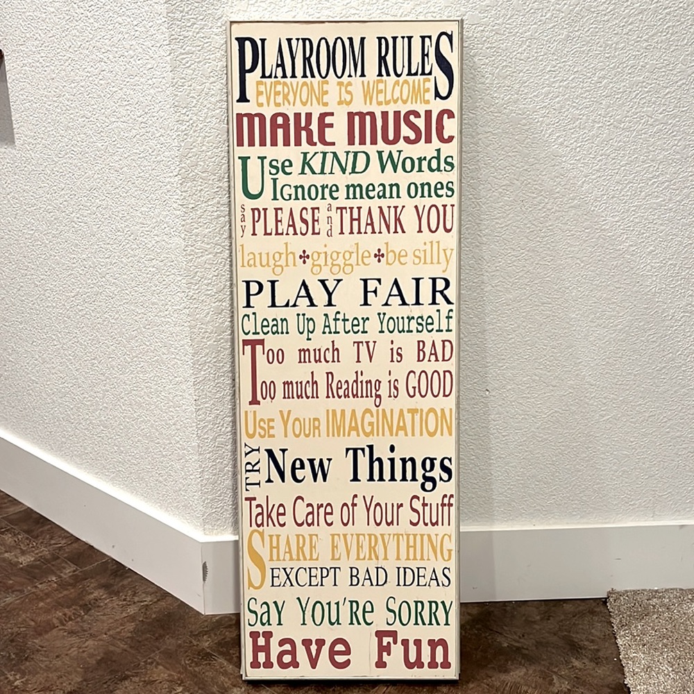 Playroom sign
